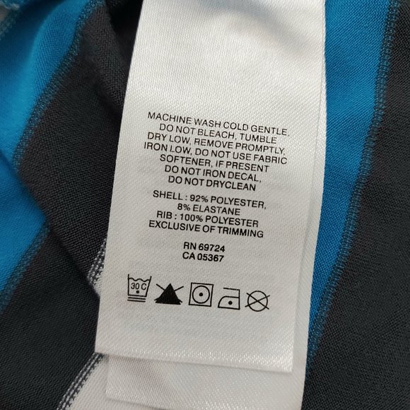 Columbia Polo Shirt Mens Large Blue Gray Stripes Sun Protection Performance Golf - Picture 10 of 10